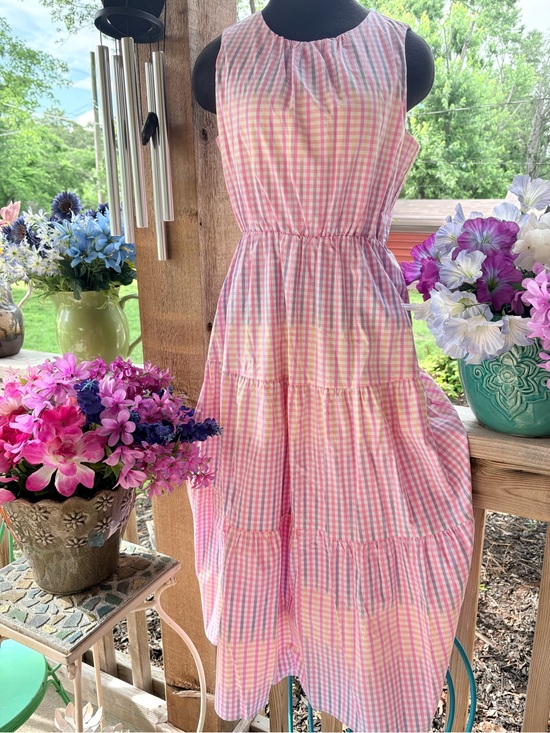 Charter Club Dresses & Skirts - Charter Club Pink Gingham Plaid Cottage-Core Full Skirt Sleeveless Dress PM NWOT